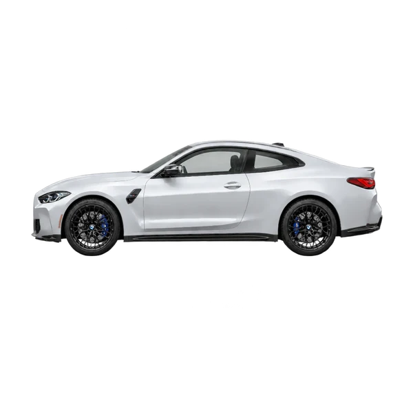 silver 2026 BMW M4 Competition M Xdrive side (facing left) view