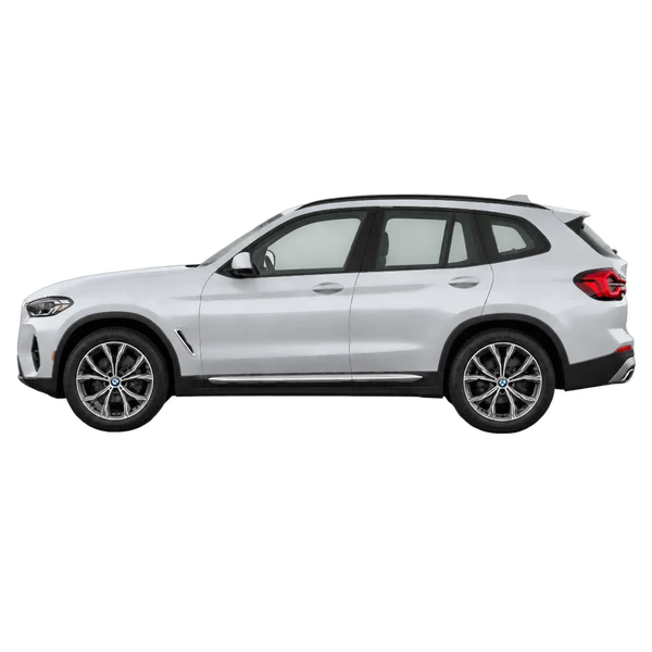 silver 2022 BMW X3 side (facing left) view