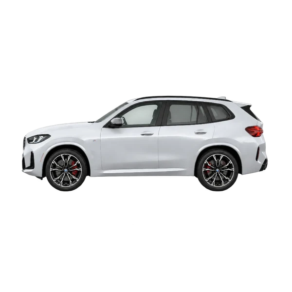 silver 2026 BMW X3 M50 Xdrive side (facing left) view