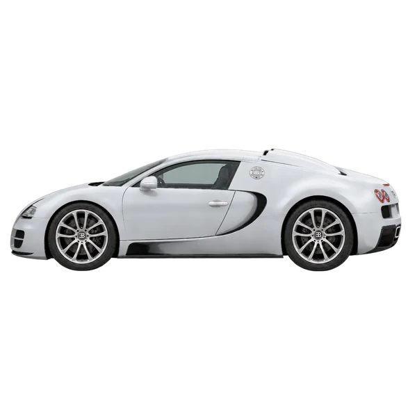 silver 2015 Bugatti Veyron side (facing left) view