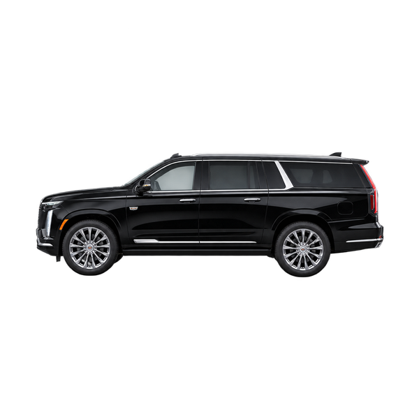 black 2026 Cadillac Escalade ESV side (facing left) view
