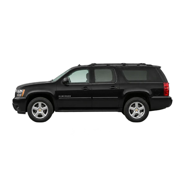 black 2008 Chevrolet Suburban side (facing left) view