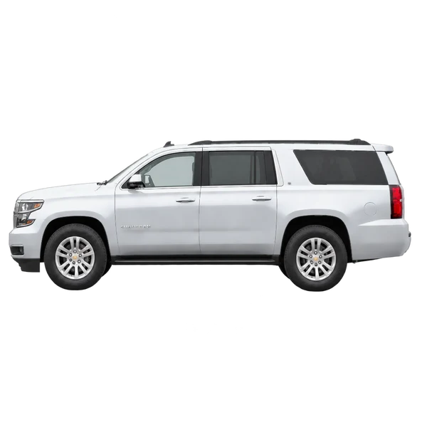 silver 2018 Chevrolet Suburban side (facing left) view