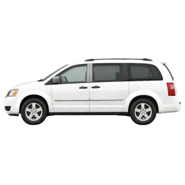 white 2014 Dodge Grand Caravan side (facing left) view