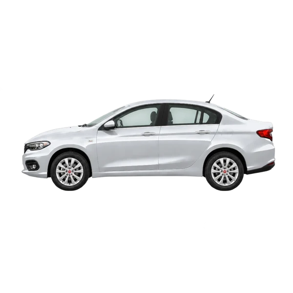 silver 2019 Fiat Tipo side (facing left) view