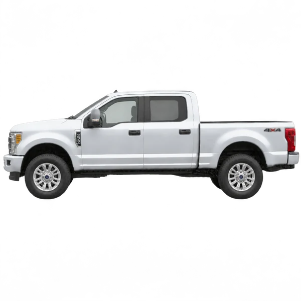 silver 2019 Ford F-250 side (facing left) view