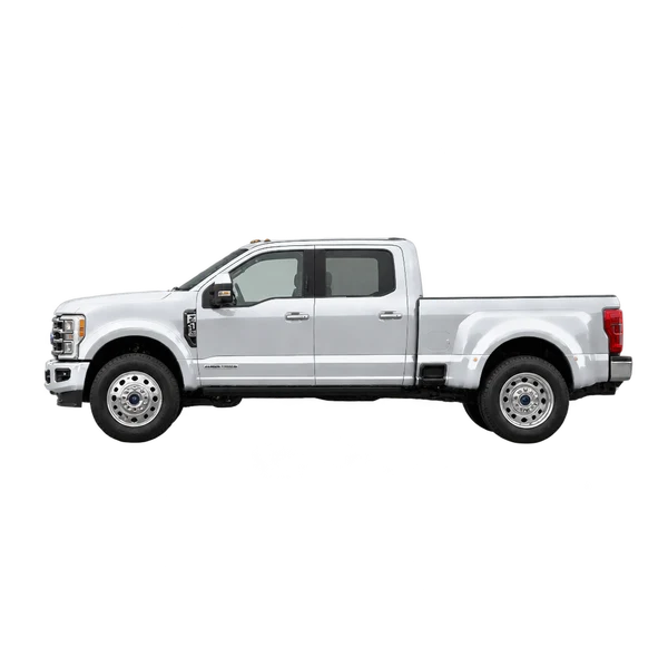 silver 2025 Ford F-450 side (facing left) view