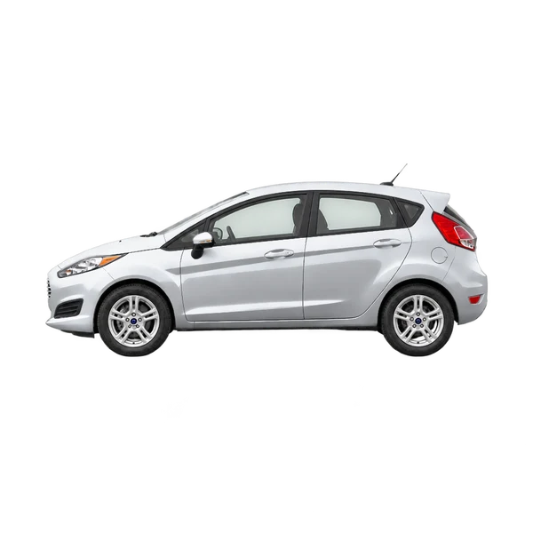 silver 2019 Ford Fiesta side (facing left) view