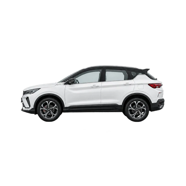 white 2025 Geely Coolray side (facing left) view