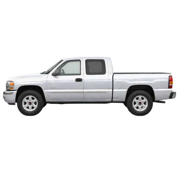 silver 2005 GMC Sierra side (facing left) view