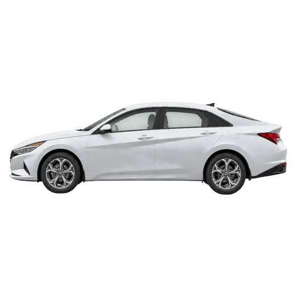 silver 2021 Hyundai Elantra side (facing left) view