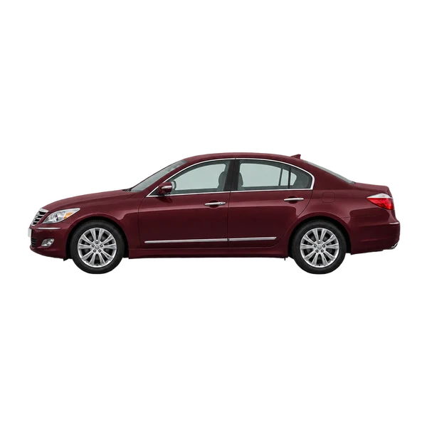 burgundy 2012 Hyundai Genesis side (facing left) view