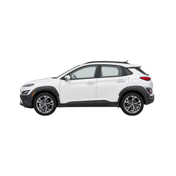 white 2022 Hyundai Kona side (facing left) view