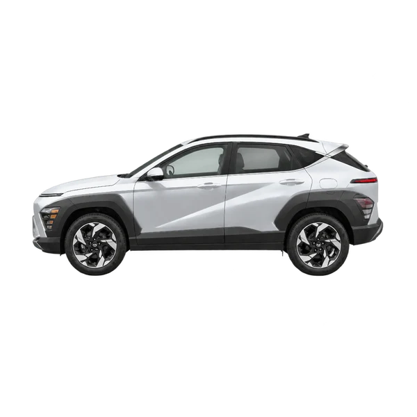 silver 2027 Hyundai Kona side (facing left) view