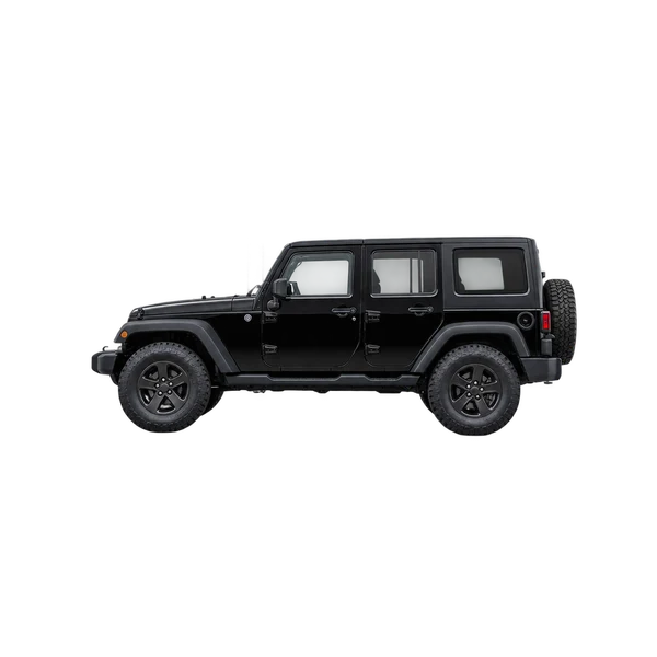 black 2018 Jeep Wrangler JK side (facing left) view