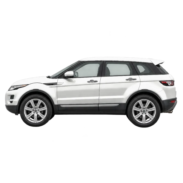 white 2014 Land Rover Range Rover Evoque side (facing left) view