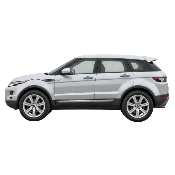 silver 2015 Land Rover Range Rover Evoque side (facing left) view