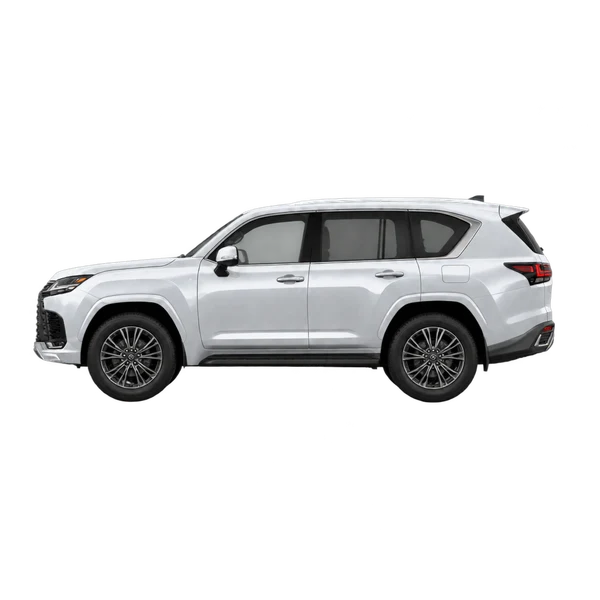silver 2025 Lexus LX 600 side (facing left) view