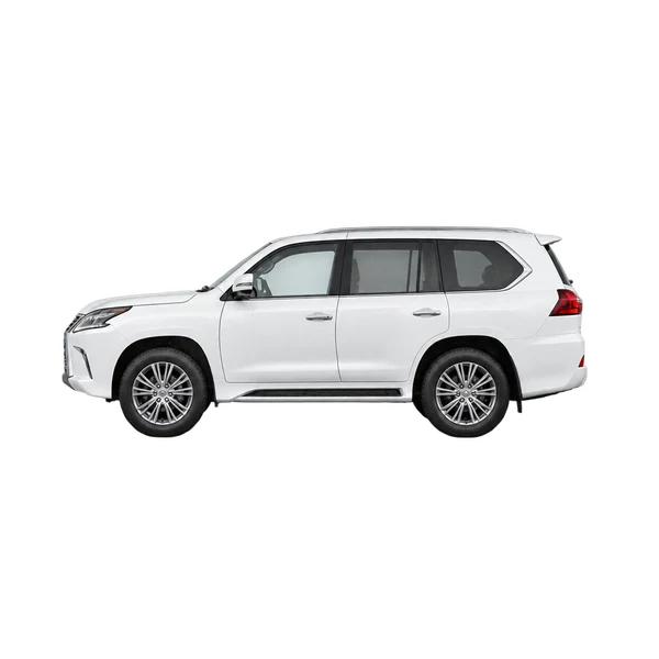 white 2016 Lexus LX570 side (facing left) view
