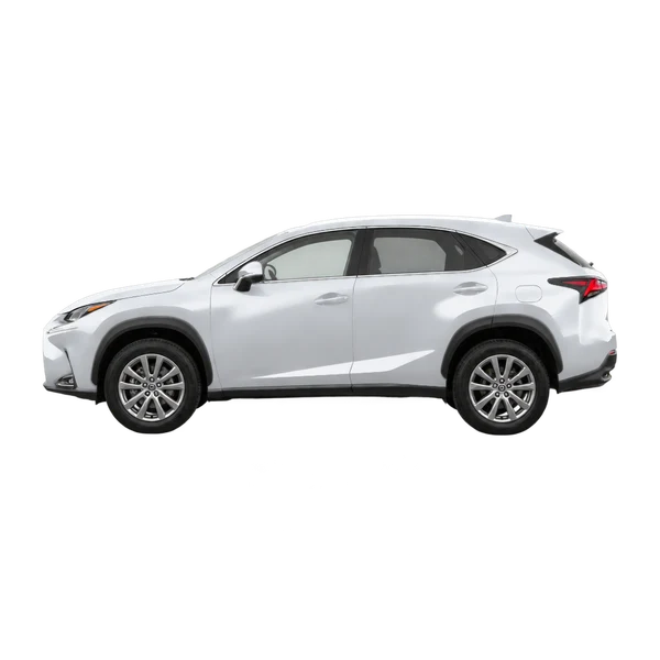 silver 2018 Lexus NX 300H Luxury side (facing left) view