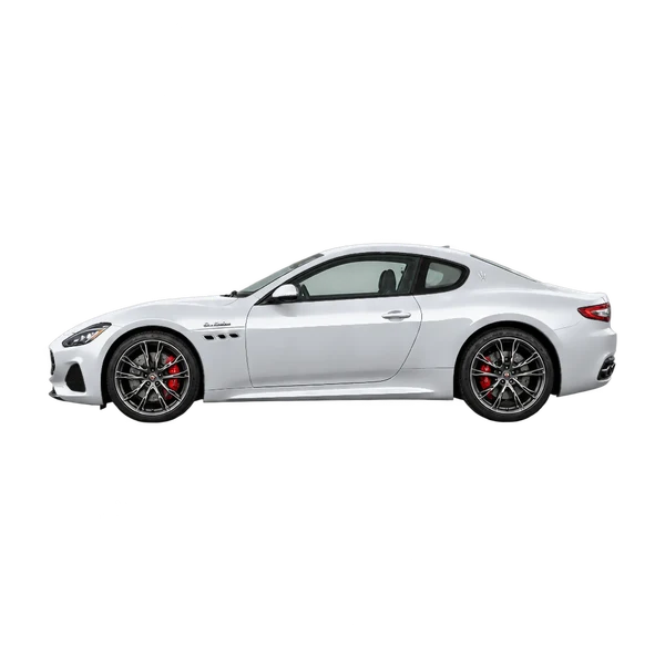 silver 2026 Maserati Granturismo side (facing left) view