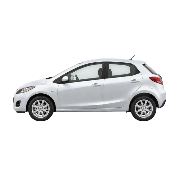 silver 2009 Mazda 2 side (facing left) view