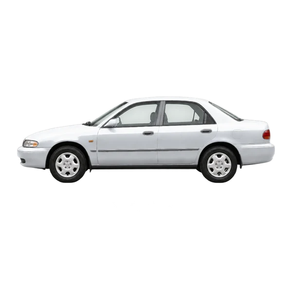 silver 1995 Mazda 626 side (facing left) view