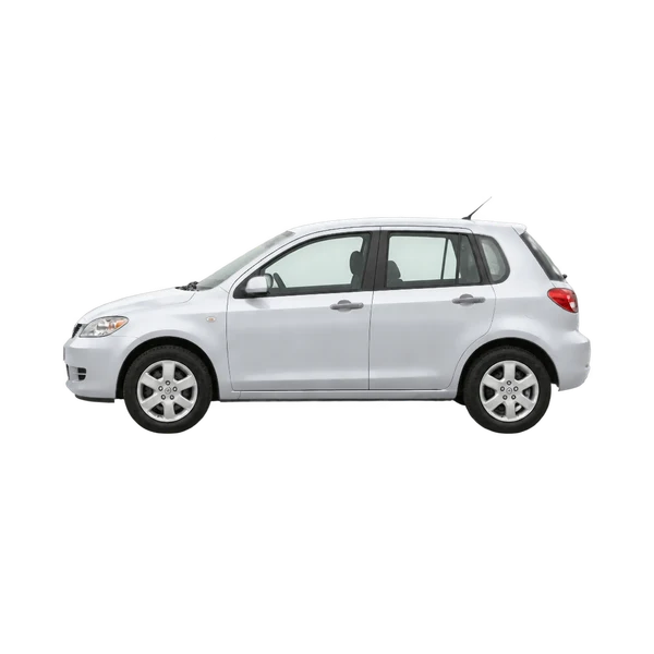 silver 2004 Mazda Mazda2 side (facing left) view