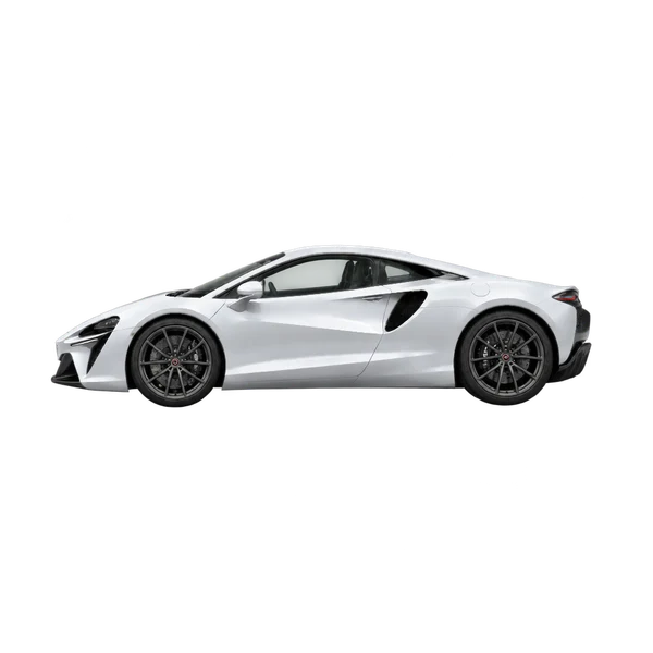 silver 2026 McLaren Artura side (facing left) view