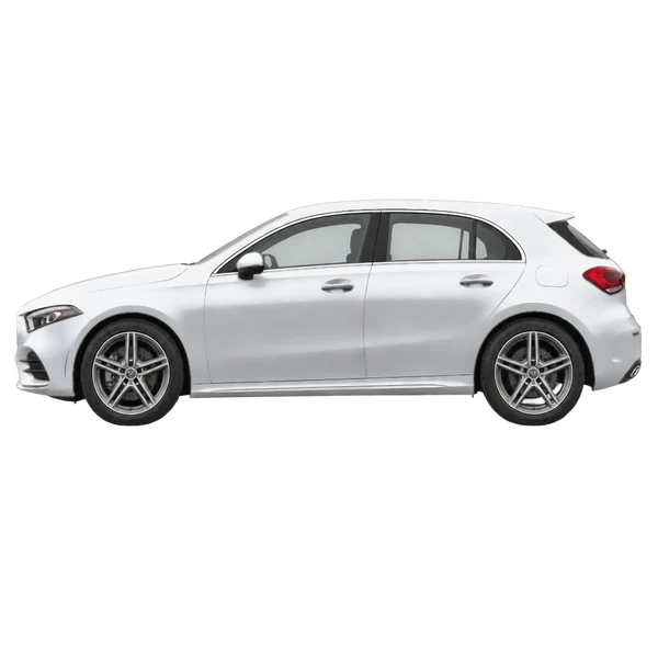 silver 2019 Mercedes-Benz A-Class side (facing left) view