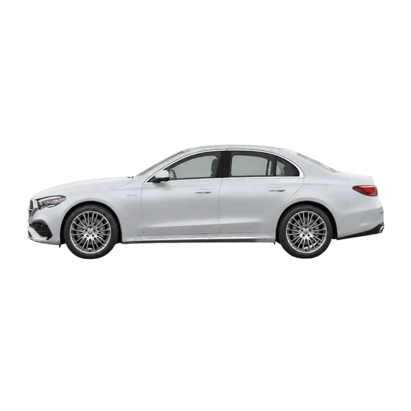 silver 2026 Mercedes-Benz E 450 4Matic side (facing left) view