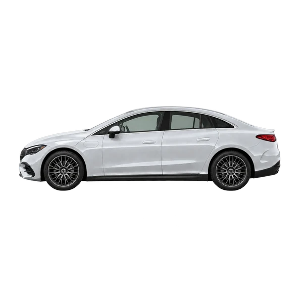 silver 2022 Mercedes-Benz EQE side (facing left) view