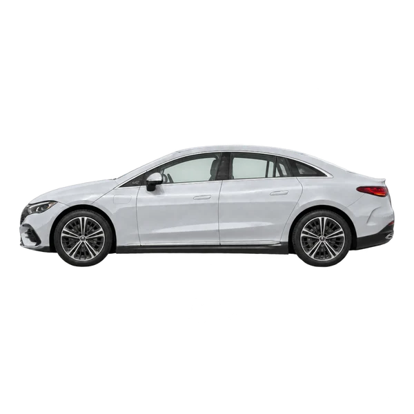 silver 2023 Mercedes-Benz EQE side (facing left) view