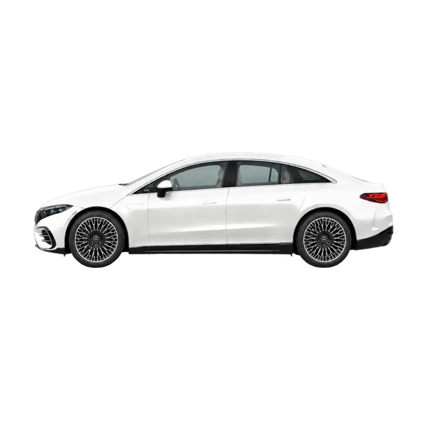 white 2024 Mercedes-Benz EQS Class side (facing left) view