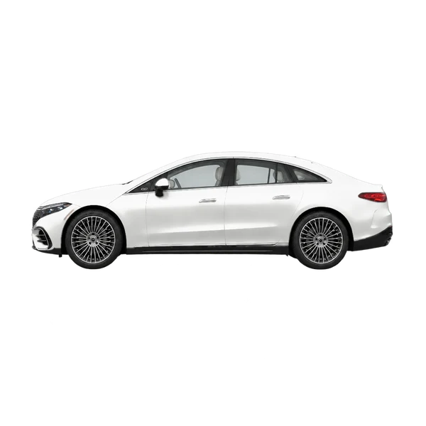 white 2025 Mercedes-Benz EQS Class side (facing left) view