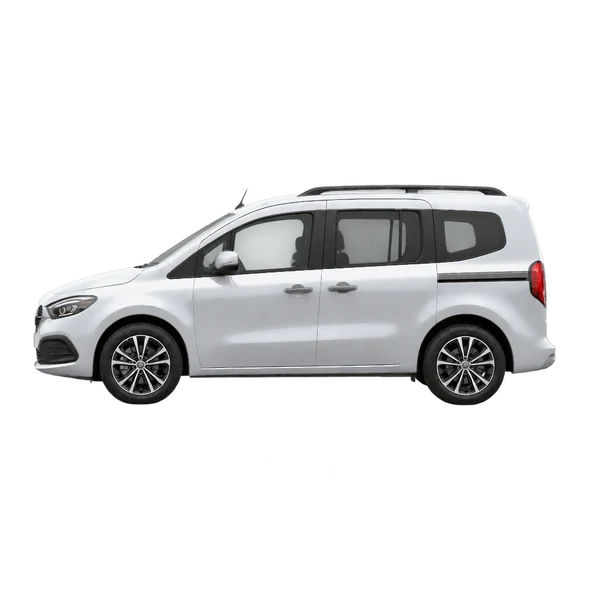 silver 2023 Mercedes-Benz EQT side (facing left) view