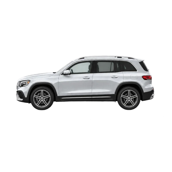 silver 2021 Mercedes-Benz GLB side (facing left) view