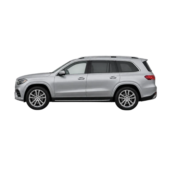 silver 2023 Mercedes-Benz GLS side (facing left) view
