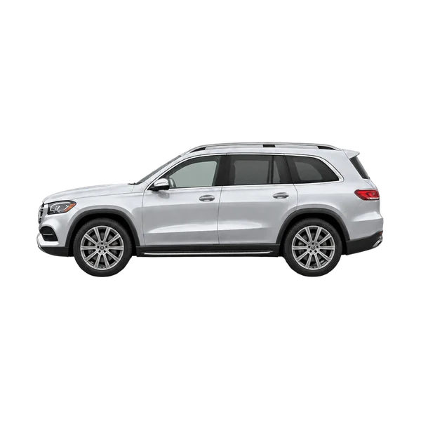 silver 2027 Mercedes-Benz GLS-Class side (facing left) view