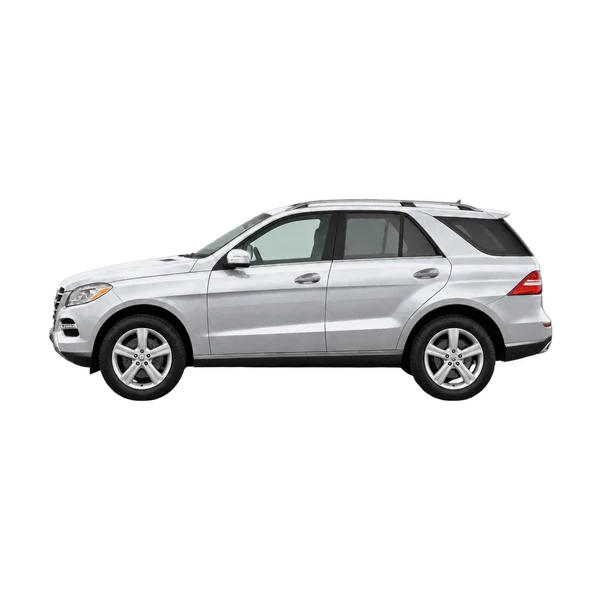silver 2015 Mercedes-Benz M-Class side (facing left) view