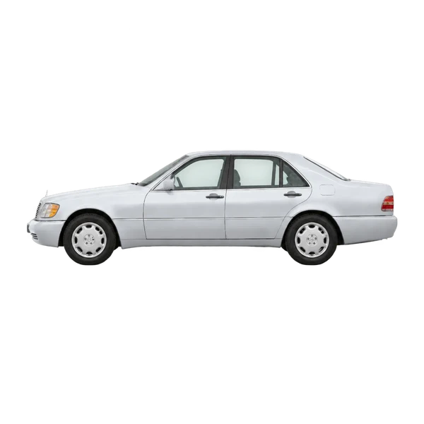 silver 1994 Mercedes-Benz S-Class side (facing left) view