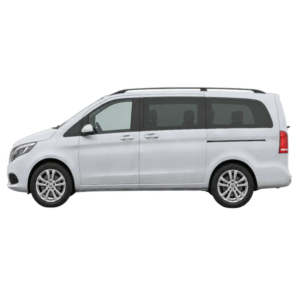 silver 2018 Mercedes-Benz V-Class side (facing left) view