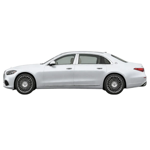 silver 2025 Mercedes-Maybach S-Class side (facing left) view
