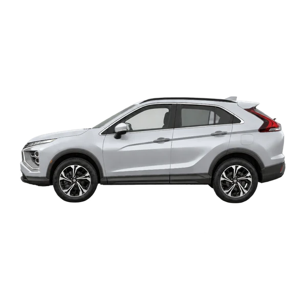 silver 2025 Mitsubishi Eclipse Cross side (facing left) view