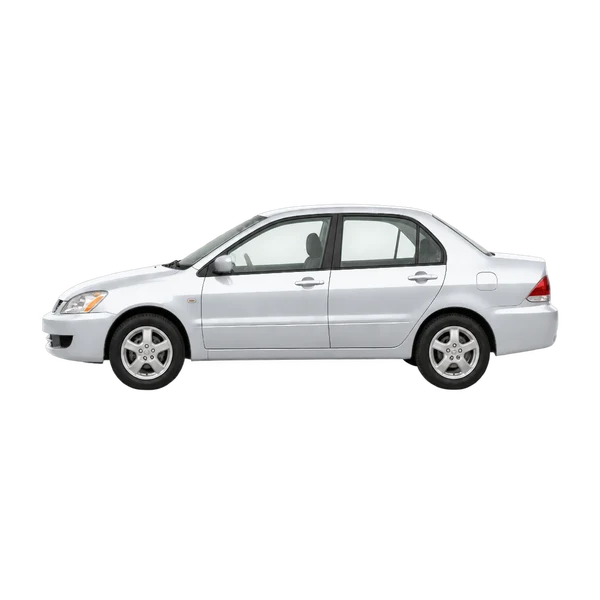 silver 2003 Mitsubishi Mirage side (facing left) view