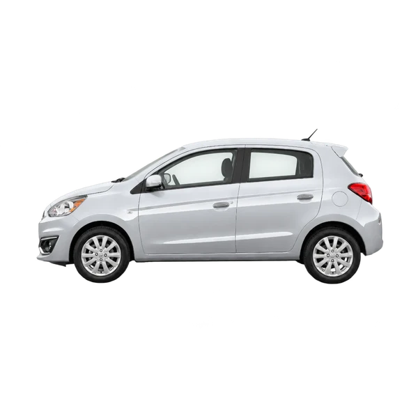 silver 2019 Mitsubishi Mirage side (facing left) view