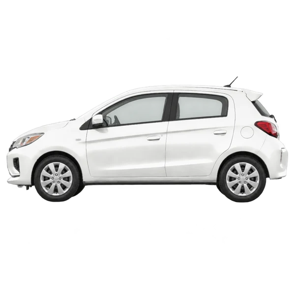 white 2023 Mitsubishi Mirage side (facing left) view