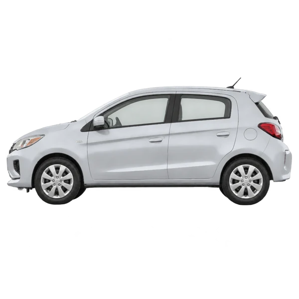 silver 2024 Mitsubishi Mirage side (facing left) view