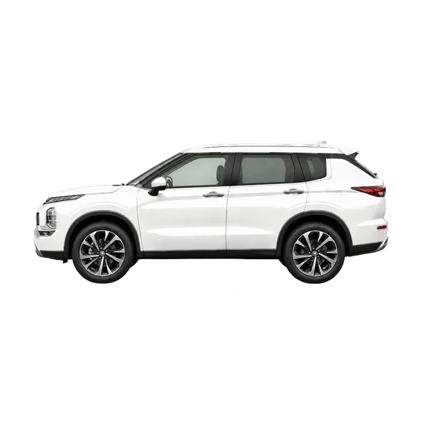 white 2026 Mitsubishi Outlander side (facing left) view