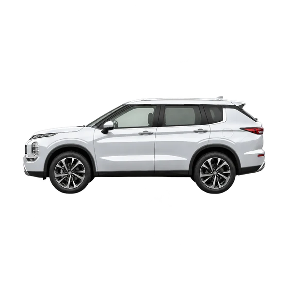 silver 2026 Mitsubishi Outlander side (facing left) view